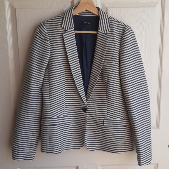 Madewell Jackets & Blazers - Madewell Stripe One Button Tailored Blazer Size 2